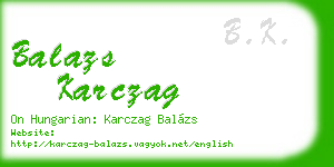 balazs karczag business card
